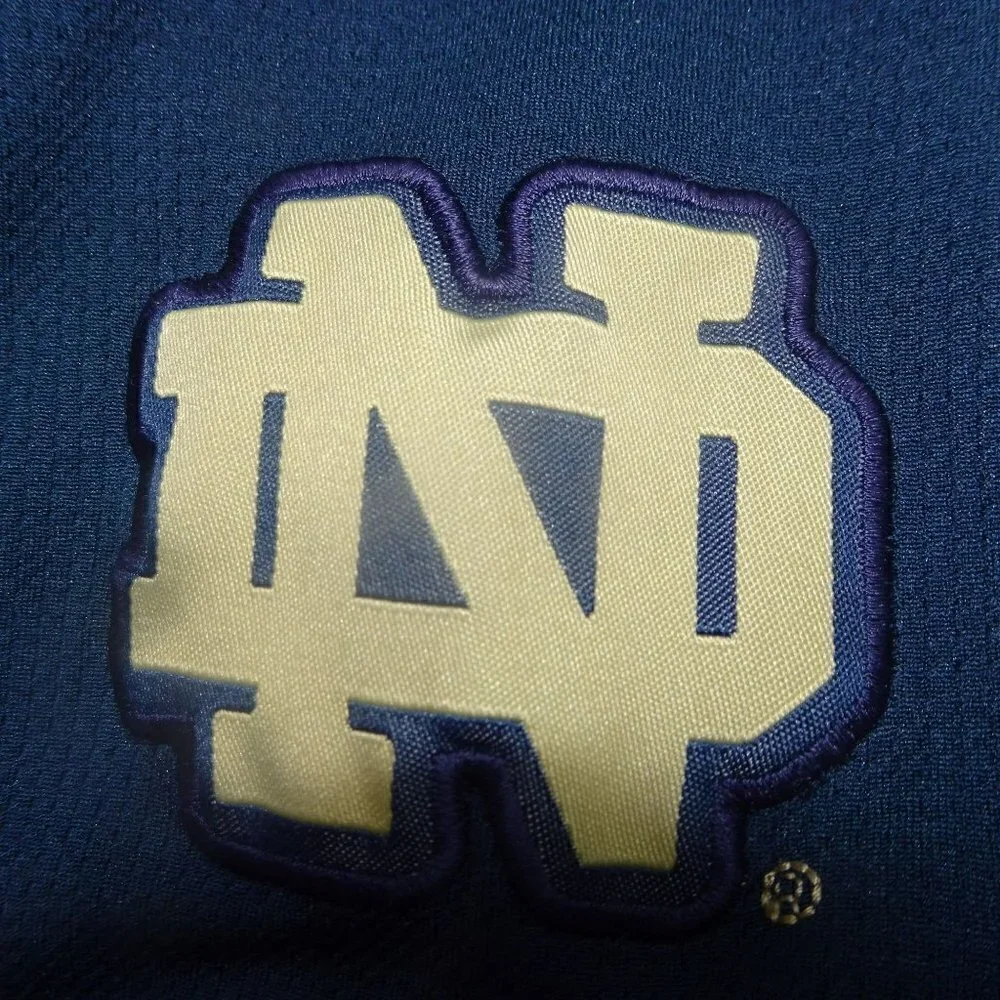 NCAA Adidas Climalite Notre Dame Blue Shirt Size Large